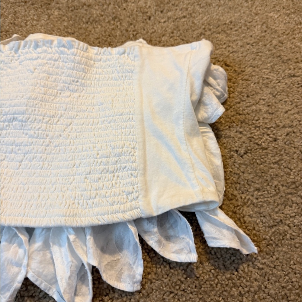 Anthropologie White Ruffle Tube Top - Picture 7 of 10